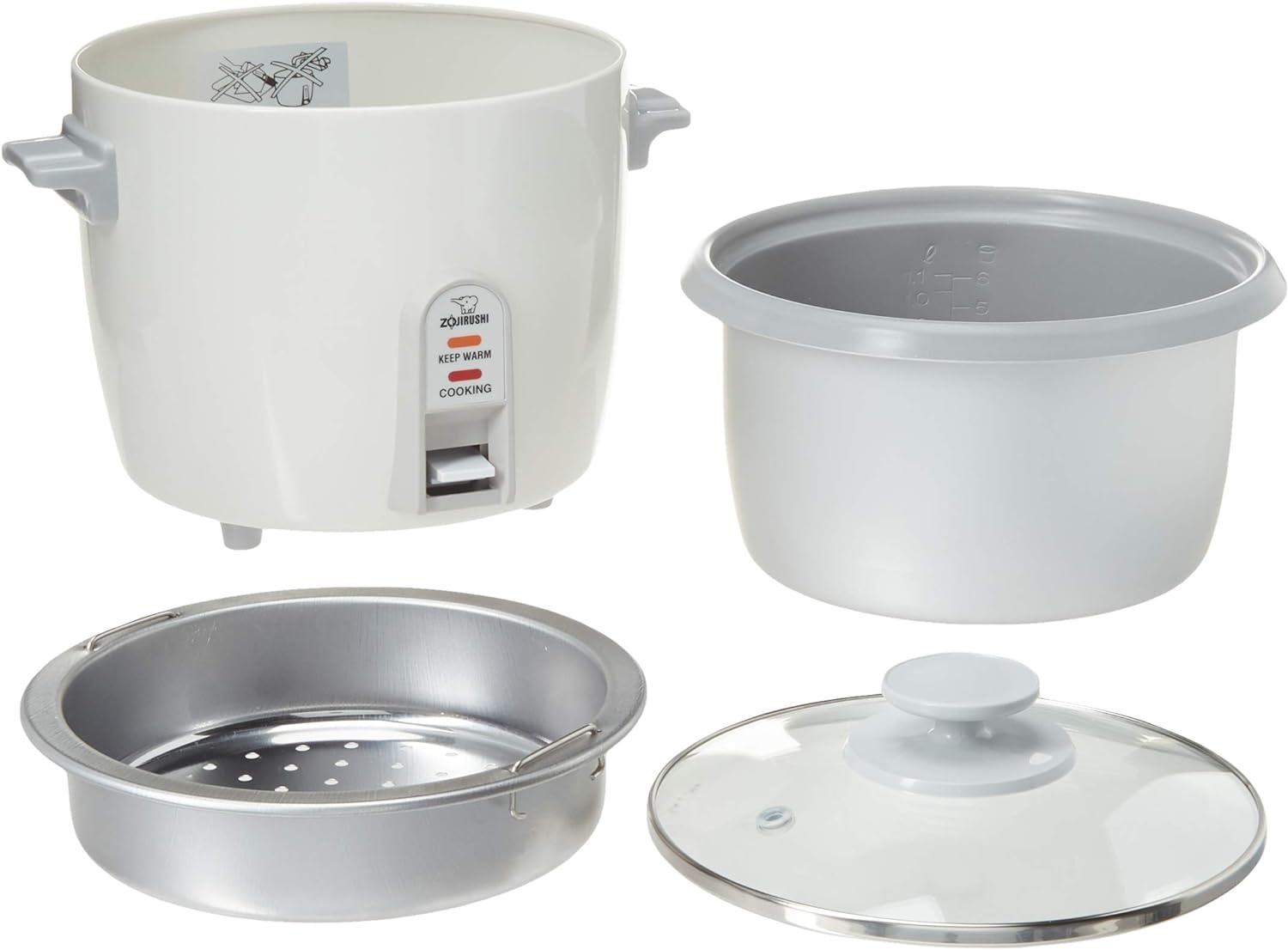 Zojirushi 3 Cup Rice Cooker/Steamer ( White)(6 cup)