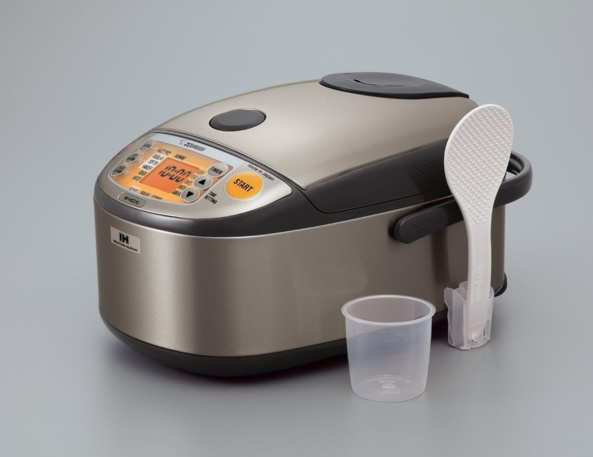 Zojirushi NP-HCC10XH Induction Heating System Rice Cooker and Warmer, 5.5-Cup, Stainless Dark Gray(Stainless Dark Gray)