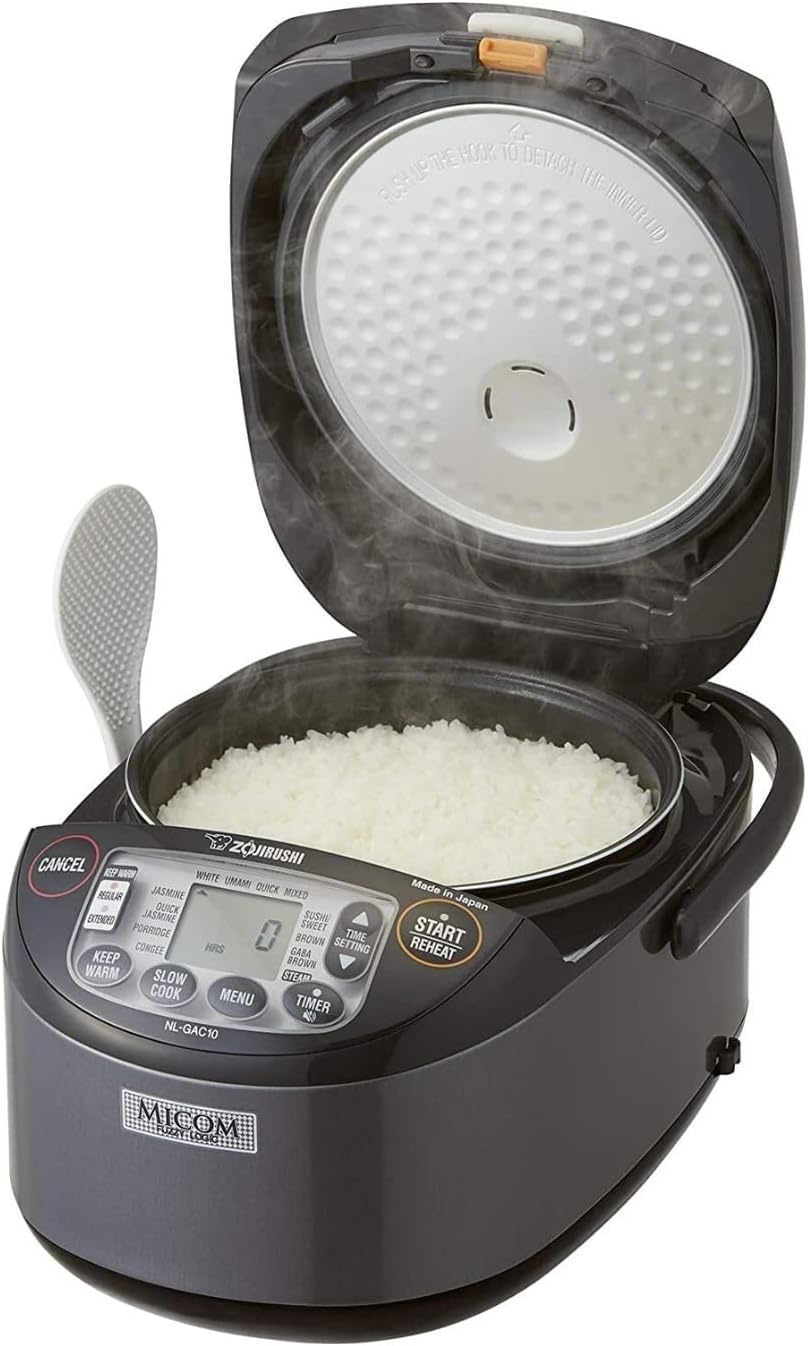Zojirushi NL-GAC10BM 5.5 Cup Uncooked Umami Micom Rice Cooker and Warmer (Metallic Black)(5.5-Cup)