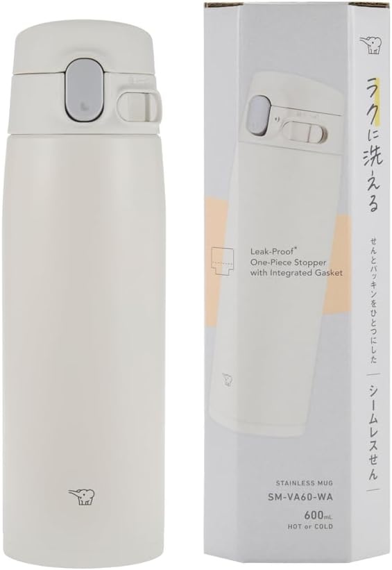 Zojirushi SM-VA60XA Vacuum Bottle 20 Ounce Stainless(White)