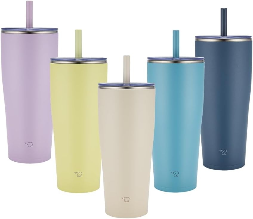 Zojirushi SX-HA89H-VM Stainless Tumbler with Straw 30 ounces Mauve Purple(Navy Blue)