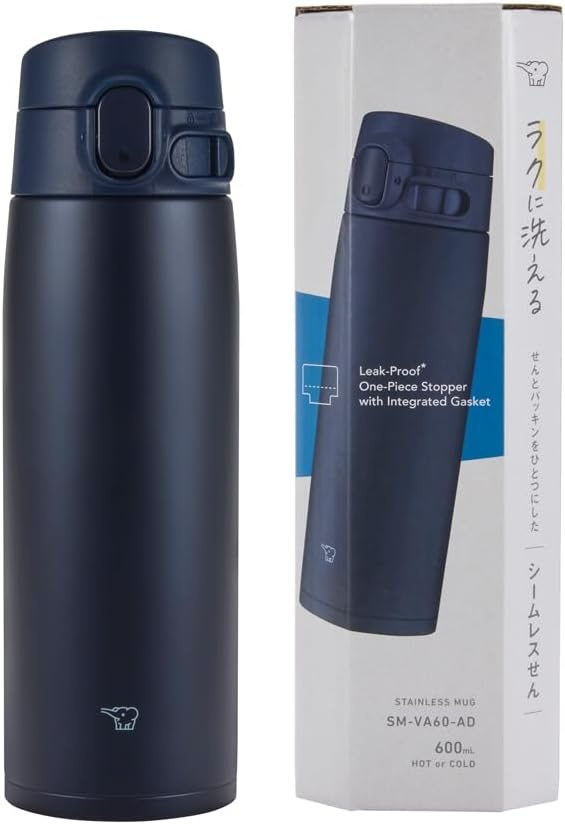 Zojirushi SM-VA60XA Vacuum Bottle 20 Ounce Stainless(Navy Blue)