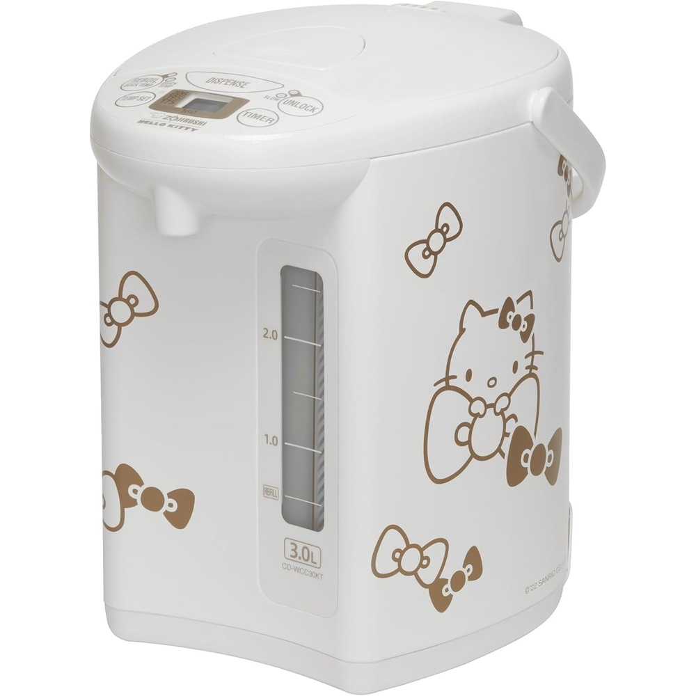 Zojirushi x Hello Kitty Limited-Edition Micom Water Boiler and Warmer with 3-Liter Storage and Adjustable Heating Settings (White)(Boiler)