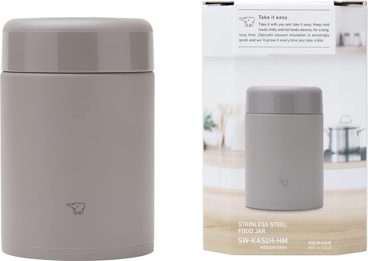 Zojirushi SW-KA52H Stainless Steel Lunch Jar 18 oz Medium Gray(Medium Gray)