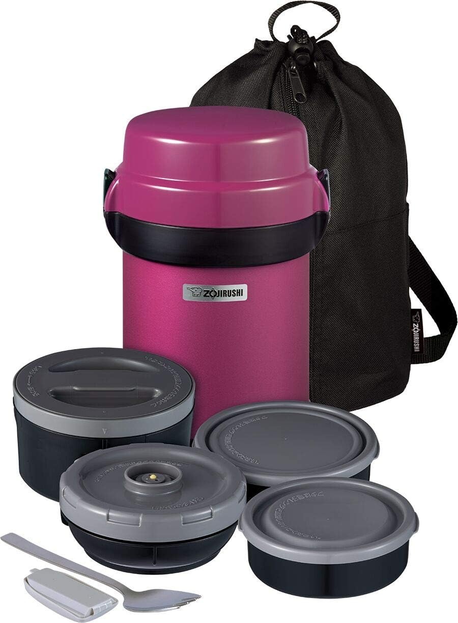 Zojirushi SL-JBE14BZ Mr. Bento Stainless Lunch Jar 41 Oz Carbon Black(Plum)