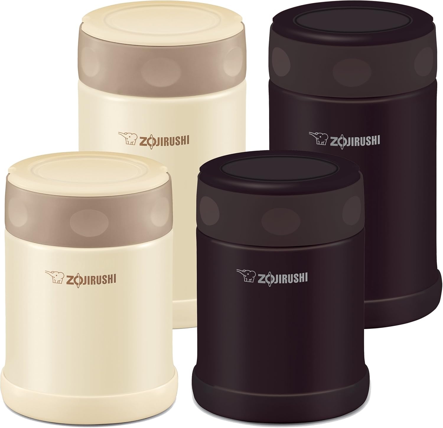 Zojirushi Stainless Steel Food Jar, Medium, Dark Brown(Cream)