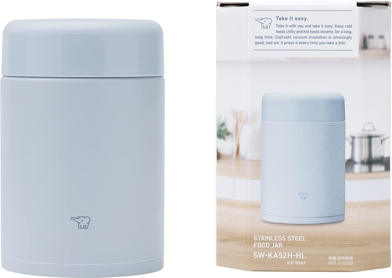 Zojirushi SW-KA52H Stainless Steel Lunch Jar 18 oz Medium Gray(Ice Gray)