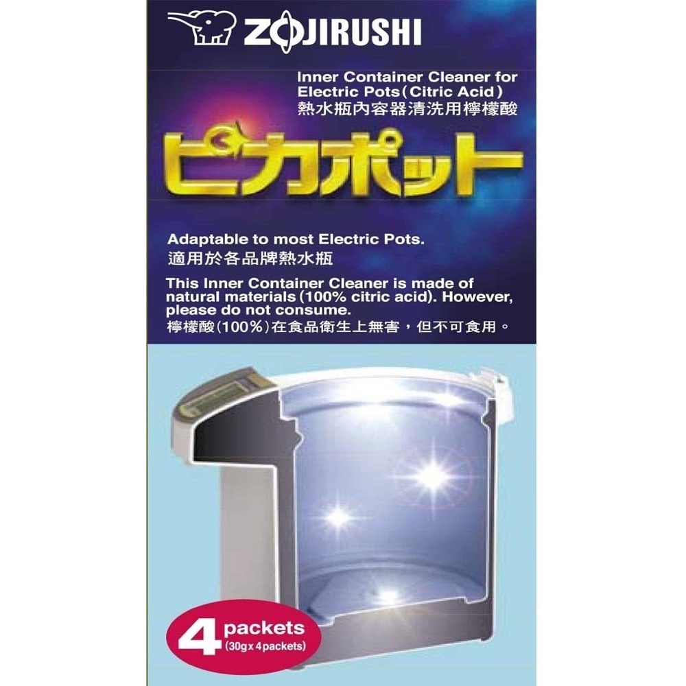 Zojirushi #CD-K03EJU Inner Container Cleaner for Electric Pots, 4 Packets,White(1.06 Ounce (Pack of 4))