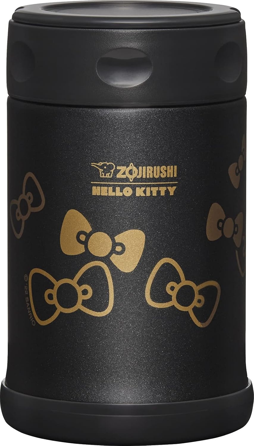 Zojirushi X Hello Kitty 17 Oz Stainless Steel Food Jar, Black (Black) | Stainless steel construction(Black)